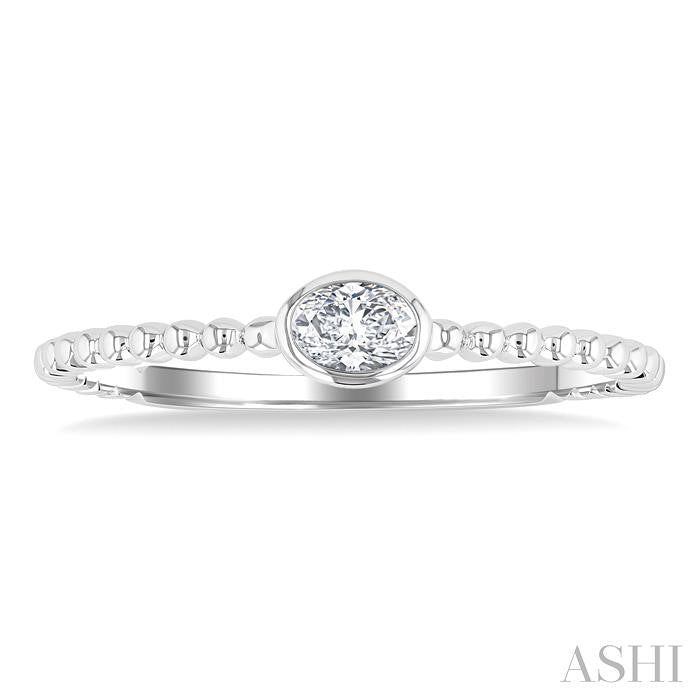 ASHI Oval Shape East-West Bezel Set Petite Diamond Fashion Ring 309B8PPFGWG-OV