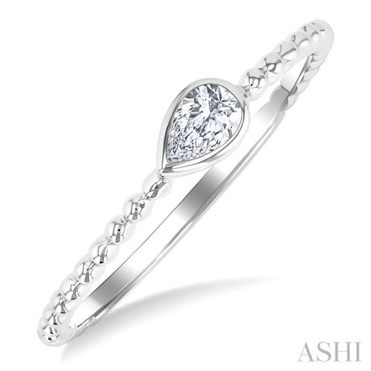 ASHI Pear Shape East-West Bezel Set Petite Diamond Fashion Ring 309B8PPFGWG-PR