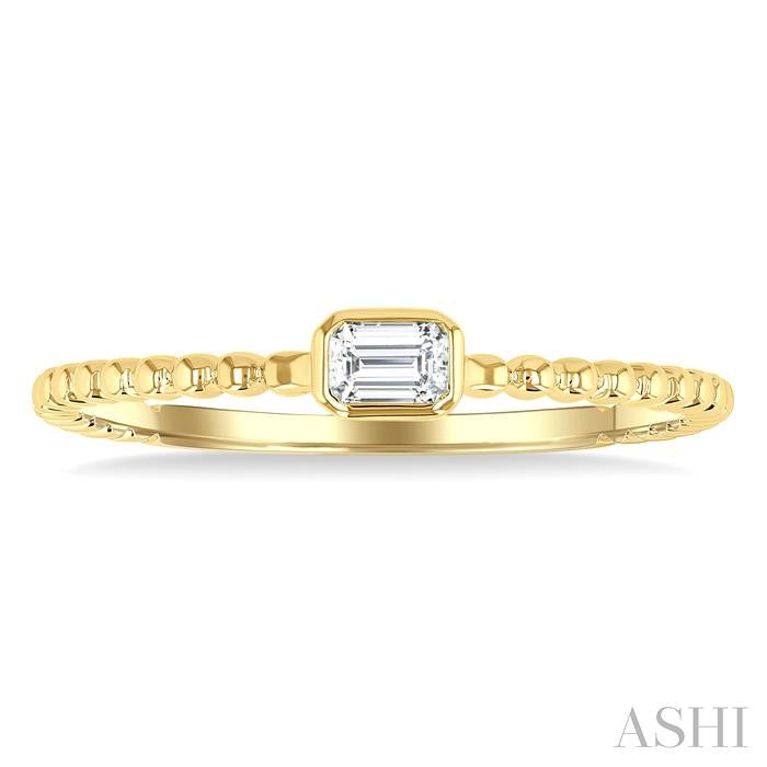 ASHI Emerald Shape East-West Bezel Set Petite Diamond Fashion Ring 309B8PPFGYG-OC
