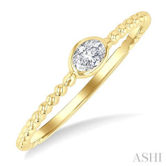 ASHI Oval Shape East-West Bezel Set Petite Diamond Fashion Ring 309B8PPFGYG-OV