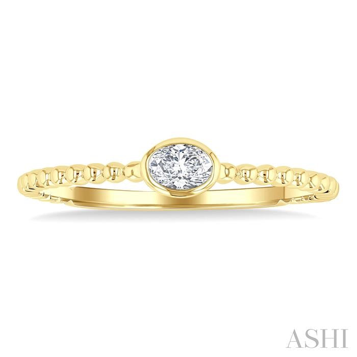 ASHI Oval Shape East-West Bezel Set Petite Diamond Fashion Ring 309B8PPFGYG-OV