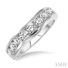 ASHI Channel Set Curved Diamond Wedding Band 31141PPFCW