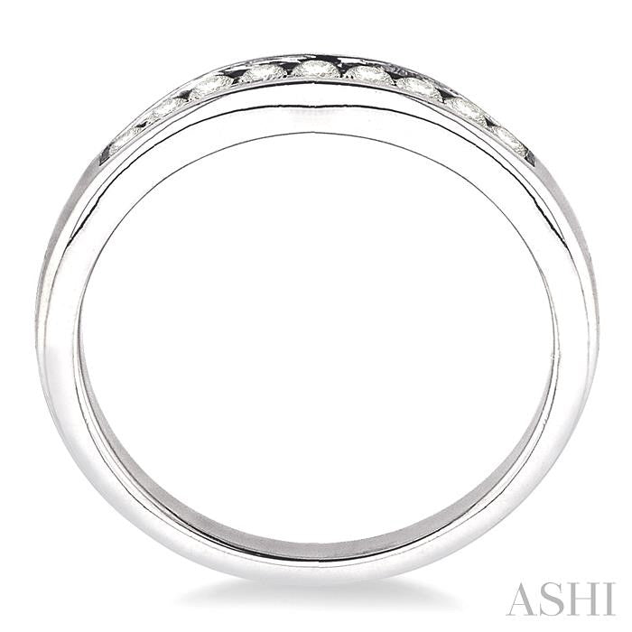 ASHI Channel Set Curved Diamond Wedding Band 31145PPFHWG