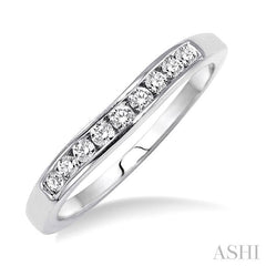 ASHI Channel Set Curved Diamond Wedding Band 31148PPFHWG