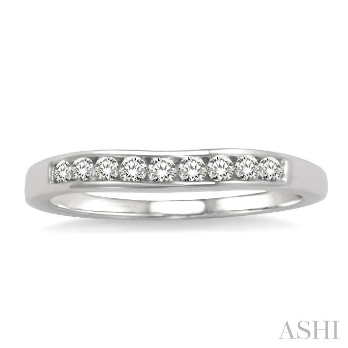 ASHI Channel Set Curved Diamond Wedding Band 31148PPFHWG