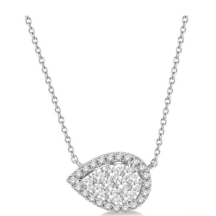 Parkplace Jewelers Pear Shape East-West Halo Lovebright Essential Diamond Pendant 9981HPPFVNKWG