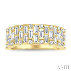 ASHI Grid Baguette Diamond Fashion Band 31510PPFGYG-1.10
