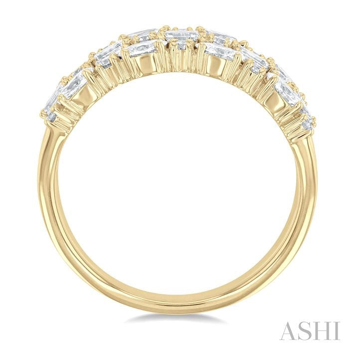 ASHI Bold Mixed Shape Three Row Diamond Fashion Band 31640PPFGYG-1.50