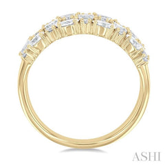 ASHI Bold Mixed Shape Three Row Diamond Fashion Band 31640PPFGYG-1.50