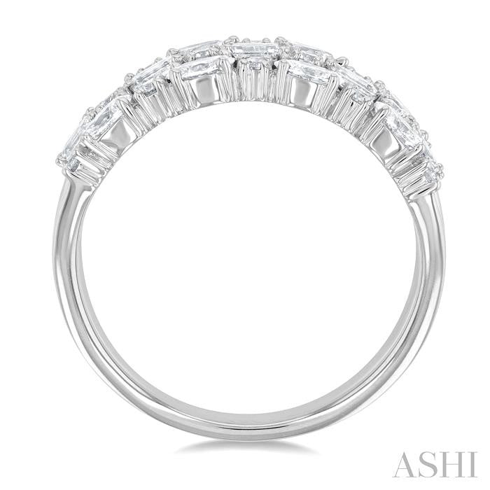 ASHI Bold Mixed Shape Three Row Diamond Fashion Band 31640PPFHWG-1.50