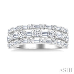 ASHI Three Row Baguette Diamond Fashion Band 31660PPFHWG-1.50