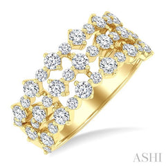 ASHI Bold Three Row Diamond Fashion Band 31670PPFGYG-1.50