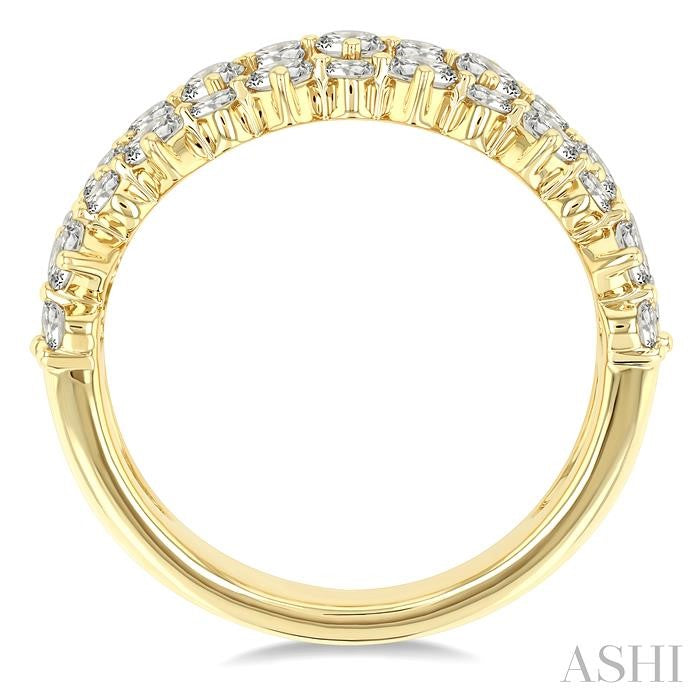ASHI Bold Three Row Diamond Fashion Band 31670PPFGYG-1.50