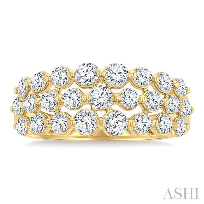 ASHI Three Row Diamond Fashion Band 31680PPFGYG-1.50