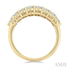ASHI Three Row Diamond Fashion Band 31680PPFGYG-1.50