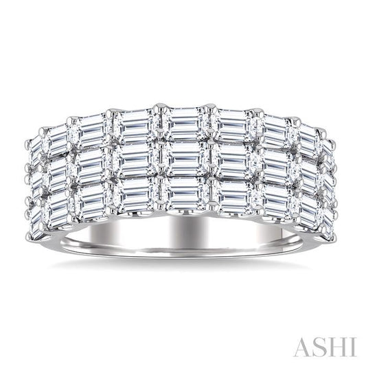 ASHI 3 Row Baguette Diamond Bold Band 31850PPFGWG-3.00