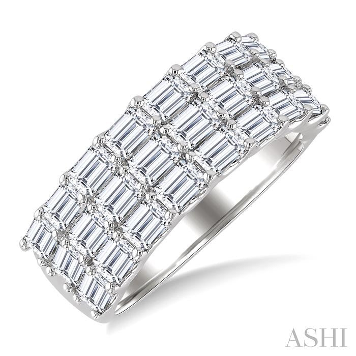 ASHI 3 Row Baguette Diamond Bold Band 31850PPFHWG-3.00