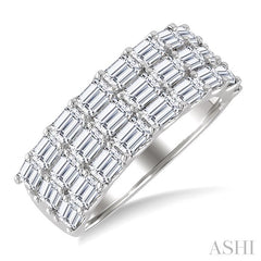 ASHI 3 Row Baguette Diamond Bold Band 31850PPFHWG-3.00
