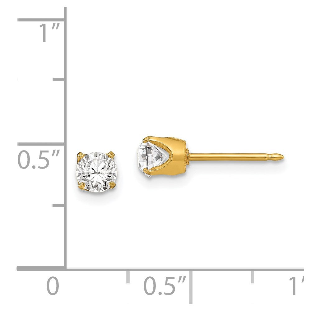 31E Inverness Stainless Steel 24K Gold-plated 5mm Austrian Crystal Earrings
