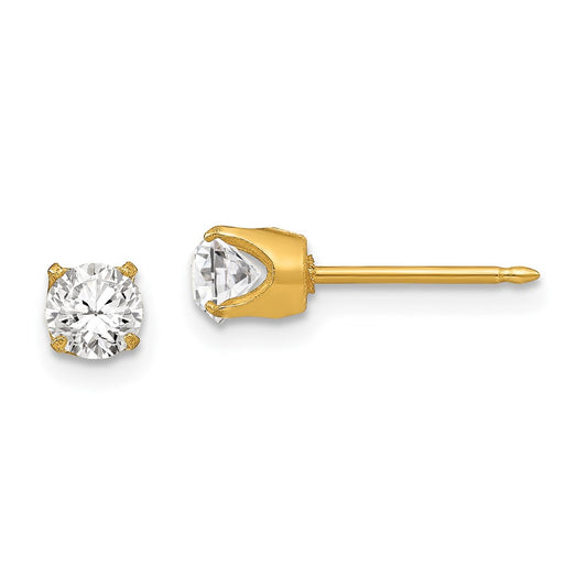 31E Inverness Stainless Steel 24K Gold-plated 5mm Austrian Crystal Earrings
