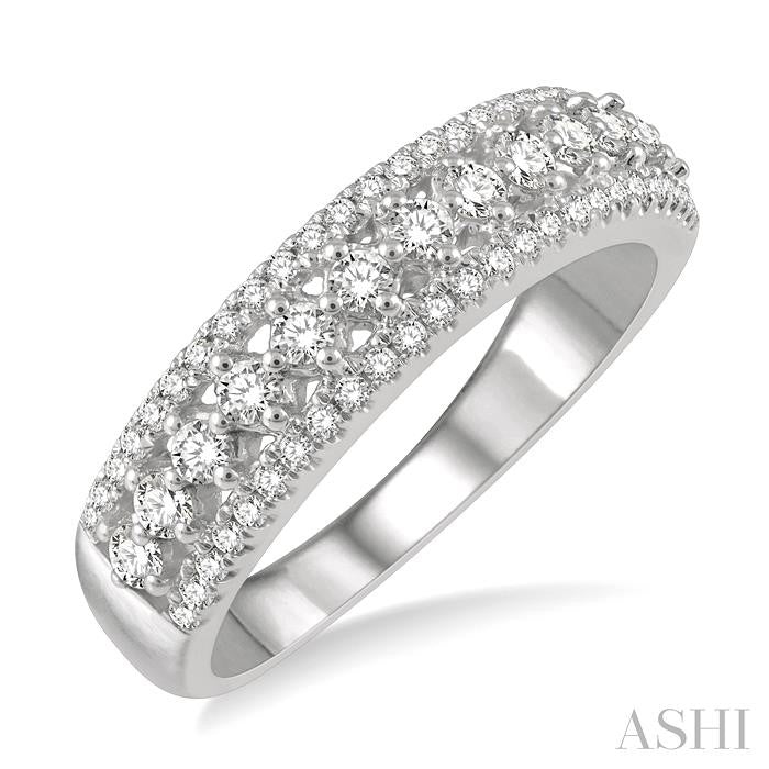 ASHI Three Row Diamond Fashion Band 320E3PPFHWG