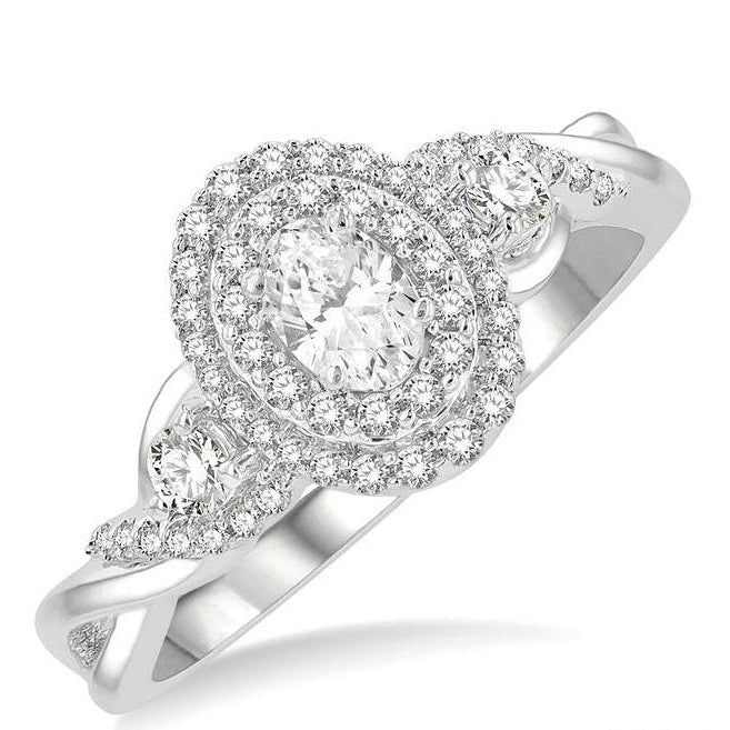 Parkplace Jewelers Oval Shape Semi-Mount Halo Diamond Engagement Ring 252M4PPFHWG-SM