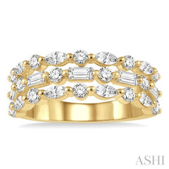 ASHI Bold Three Row Baguette Diamond Fashion Band 325E0PPFGYG-1.50
