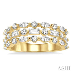 ASHI Bold Three Row Baguette Diamond Fashion Band 325E0PPFHYG-1.50