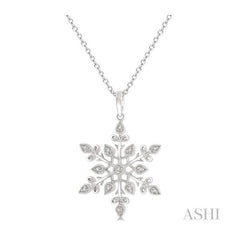 ASHI Silver Snow Flake Diamond Fashion Pendant 84089PPSSSLPD