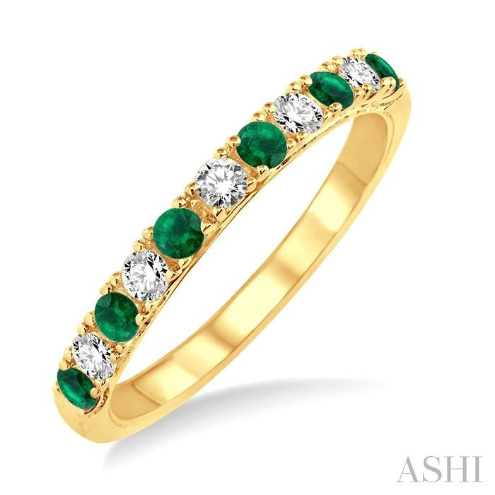 ASHI 11 Alternate Gemstone & Diamond Wedding Band 32847PPFHEMYG