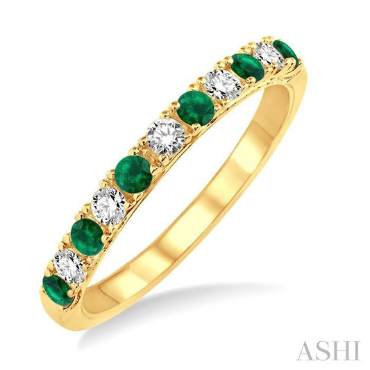 ASHI 11 Alternate Gemstone & Diamond Wedding Band 32847PPFHEMYG