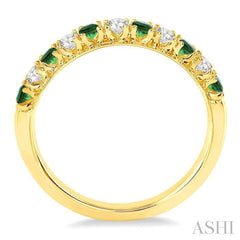 ASHI 11 Alternate Gemstone & Diamond Wedding Band 32847PPFHEMYG
