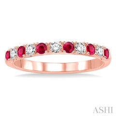 ASHI 11 Alternate Gemstone & Diamond Wedding Band 32847PPFHRBPG