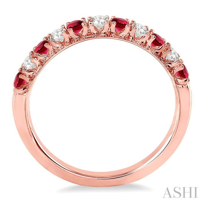 ASHI 11 Alternate Gemstone & Diamond Wedding Band 32847PPFHRBPG
