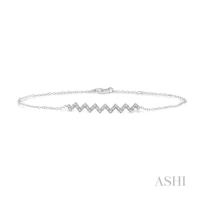 ASHI Zig-Zag Diamond Chain Bracelet 702A0PPTSWG