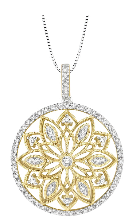 Parkplace Jewelers Floral Circle Diamond Fashion Pendant 98286PPTSPDYG