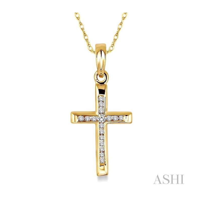 ASHI Channel Set Cross Diamond Pendant 95118PPTXPD