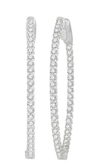 Parkplace Jewelers Inside-Out Diamond Oval Hoop Earrings 624B1PPFGERWG