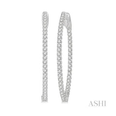 ASHI Inside-Out Diamond Oval Hoop Earrings 624B1PPFGERWG
