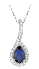Parkplace Jewelers Pear Shape Gemstone & Halo Diamond Pendant 57298PPTSPDSPWG