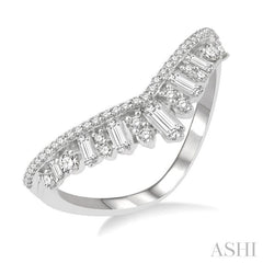 ASHI Chevron Baguette Diamond Fashion Ring 331E3PPFGWG