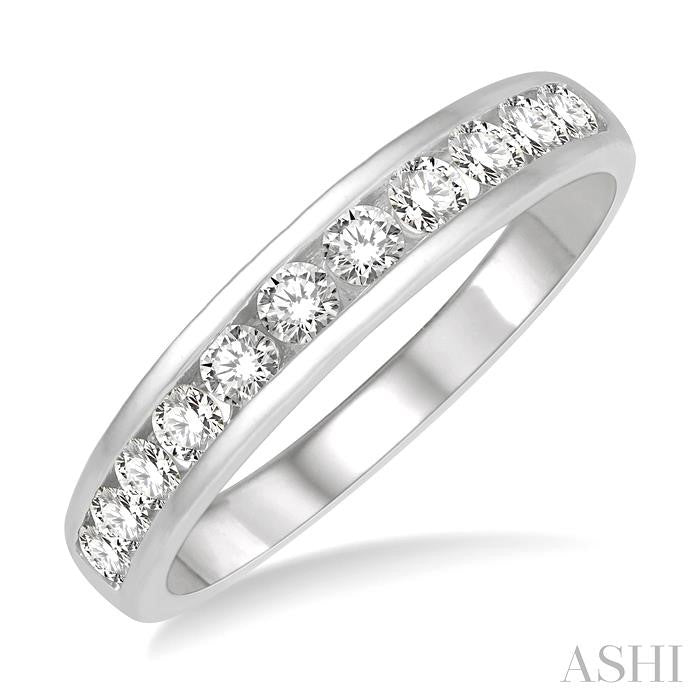 ASHI 11 Stone Channel Set Diamond Wedding Band 33313PPFHWG