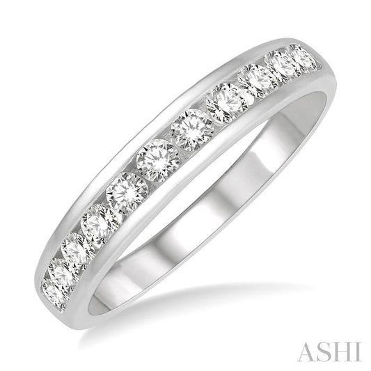 ASHI 11 Stone Channel Set Diamond Wedding Band 33313PPFHWG