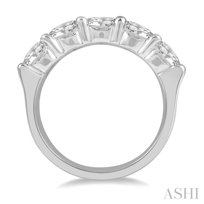 ASHI Round Shape 5 Stone Diamond Wedding Band 33340PPFHWG-2.50
