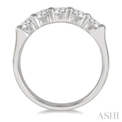 ASHI Round Shape 5 Stone Diamond Wedding Band 33341PPFHWG
