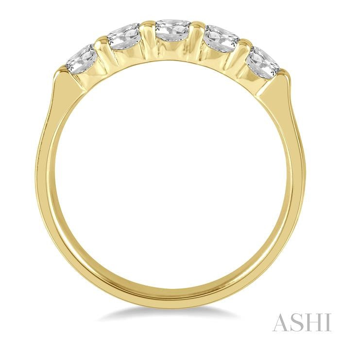 ASHI Round Shape 5 Stone Diamond Wedding Band 33342PPFHYG