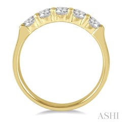 ASHI Round Shape 5 Stone Diamond Wedding Band 33342PPFHYG
