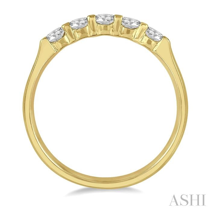 ASHI Round Shape 5 Stone Diamond Wedding Band 33343PPFHYG