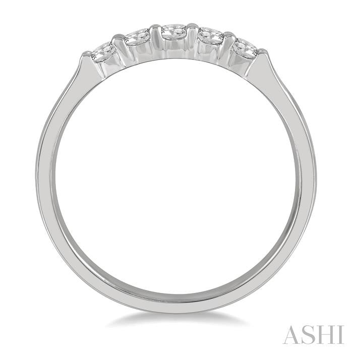 ASHI Round Shape 5 Stone Diamond Wedding Band 33346PPFHWG