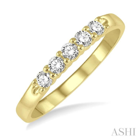 ASHI Round Shape 5 Stone Diamond Wedding Band 33346PPFHYG